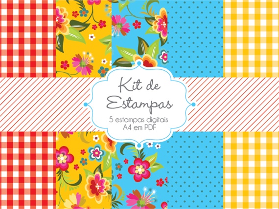Kit de estampas Festa Junina » Papel Digital - Estampa » Thiara Ney